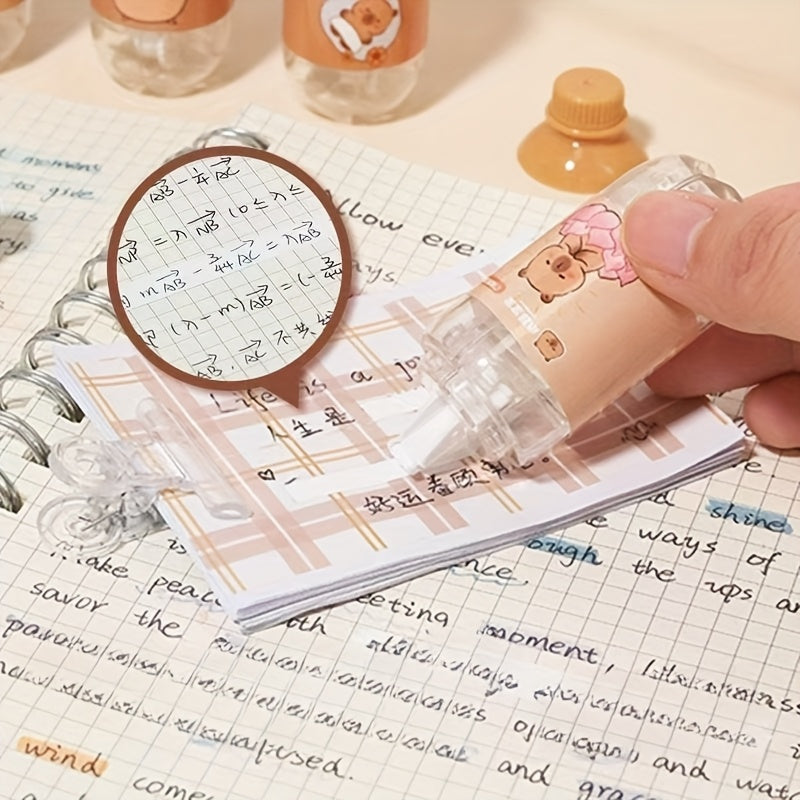 5-Pack Cute Cartoon Capybara Correction Tapes Capybara Correction Tapes Easy to Use for Instant Correction Can Modify Wrong Writing at Any Time Suitable for School And Office Supplies