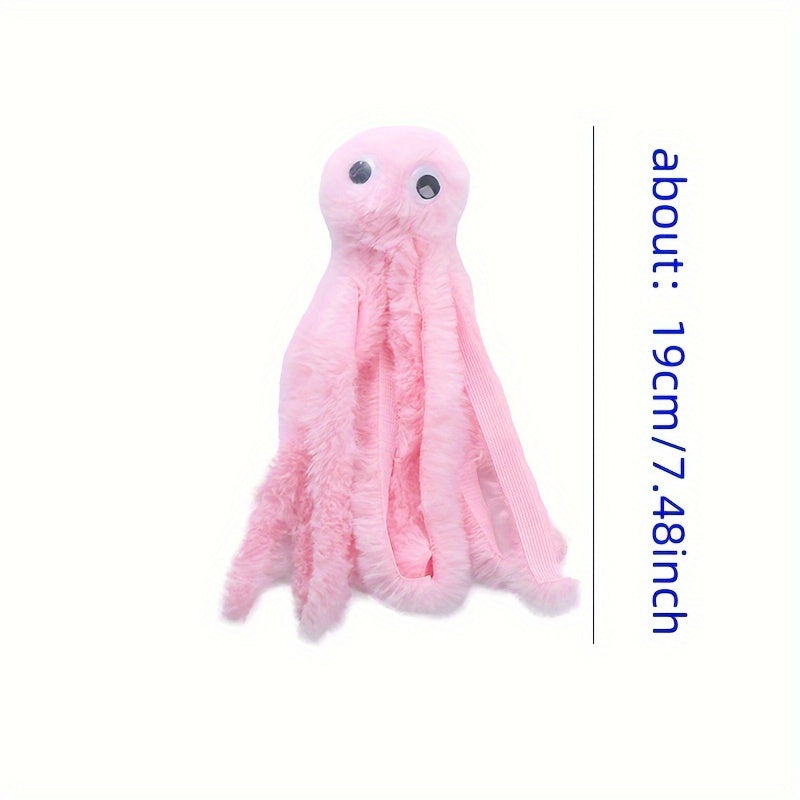 1pc Cartoon Octopus Design Cat Toy - Durable, Chewable, Interactive Plush Toy for Cats and Dogs - Fun, Colorful, Soft, and Safe Pet Supply