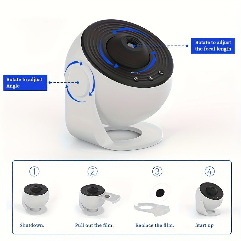 13-in-1 LED Galaxy Projection Night Light, Starry Sky Projection Lamp.