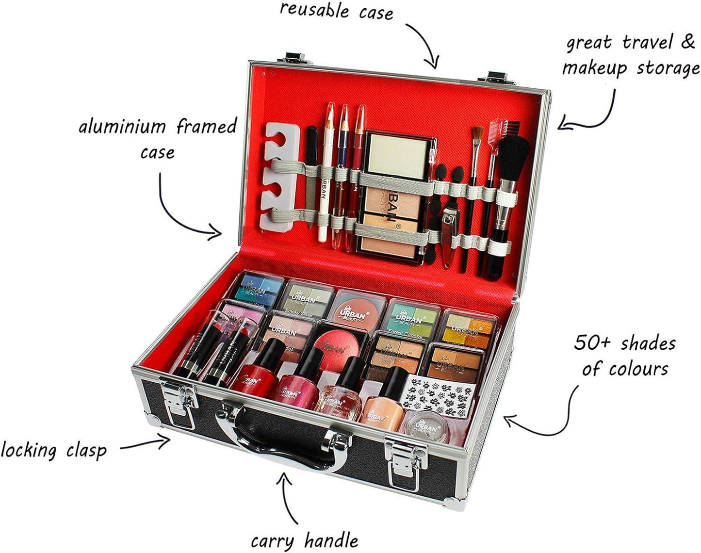 UK LOCAL SELLER - 76pcs Makeup Cosmetic Kit with Aluminium Vanity Case .
