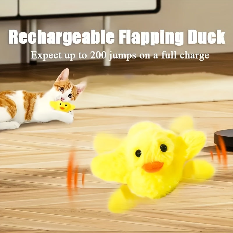 Interactive Plush Duck Toy – Soft, Durable, USB Rechargeable, Pet Fun