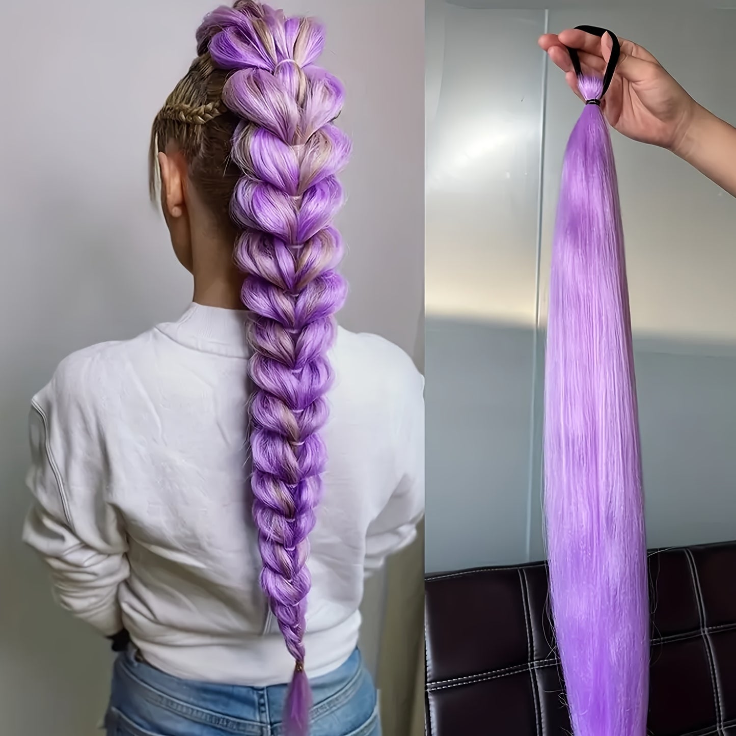 Vibrant Rainbow Gradient Hair Extensions for Women .