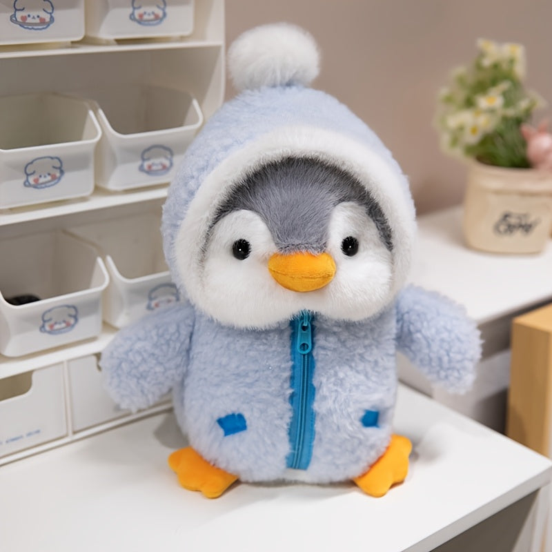1pc Adorable Penguin Plush Toy with Hat, Soft Polyester Stuffed Animal, Perfect Christmas Gift for Kids