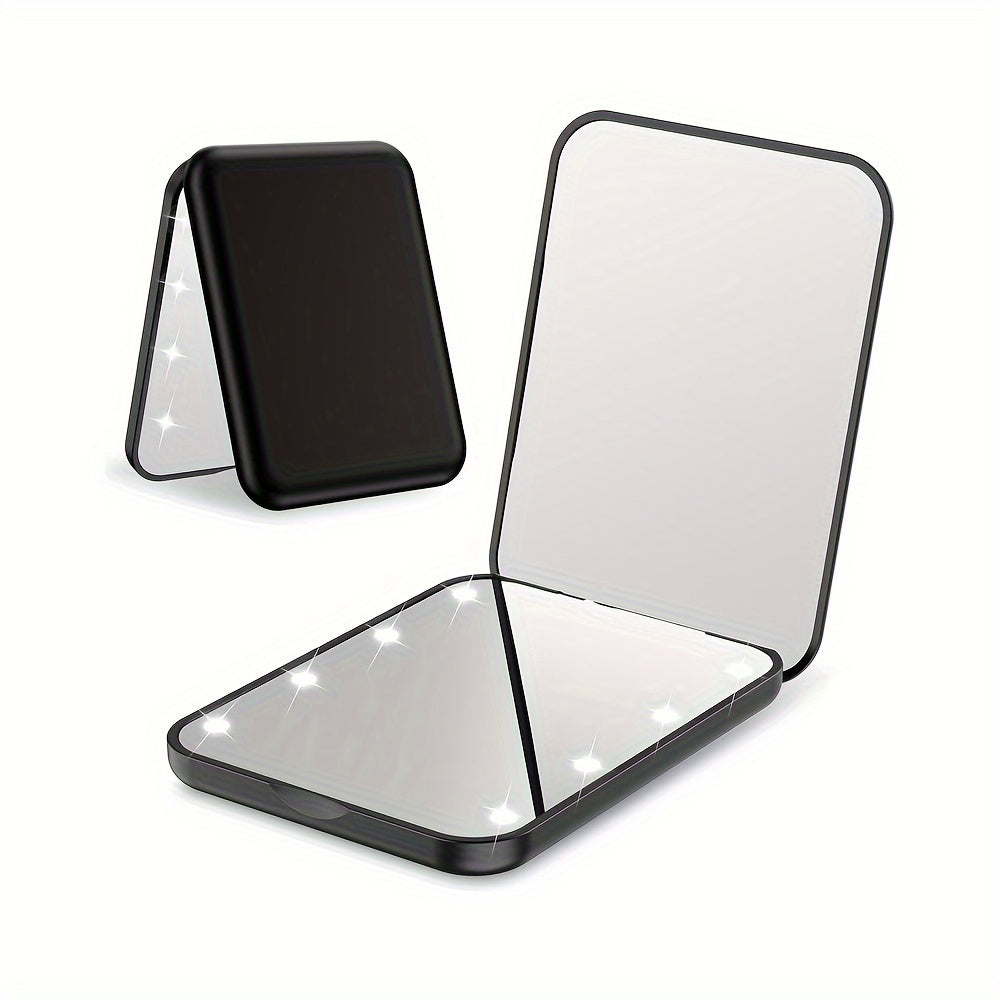 LED Pocket Makeup Mirror, 1X/3X Magnified LED Mini Compact Travel Makeup Mirror,