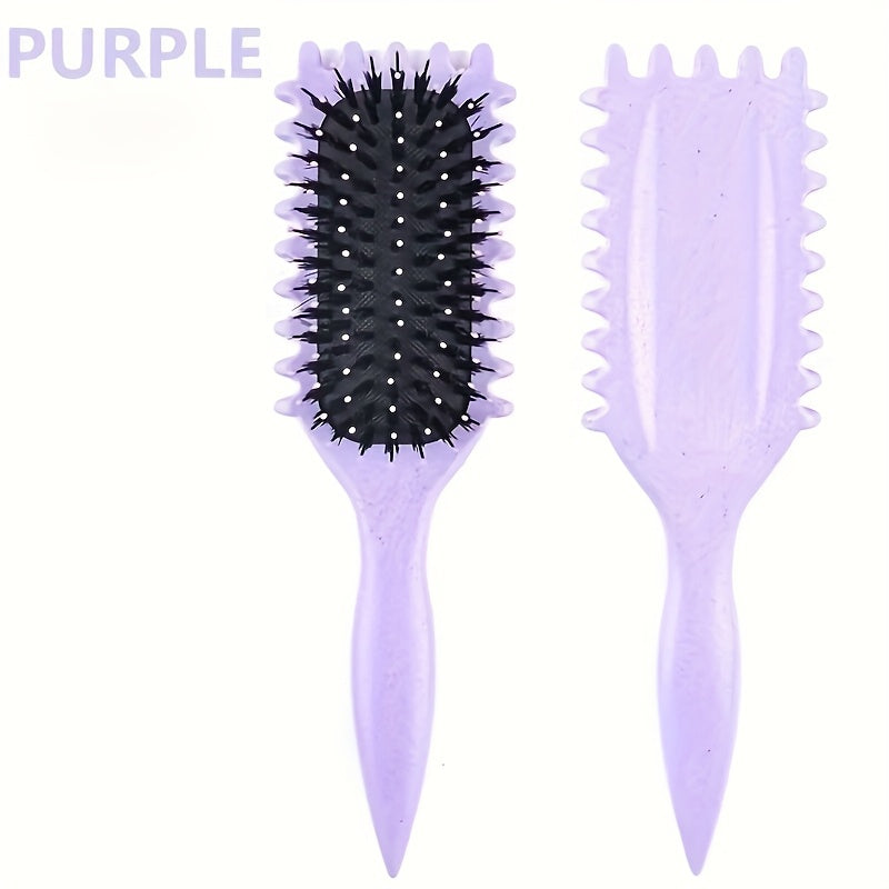 1pc Curling Brush with - for Defined Curls & Volume, Heavy-Duty ABS Handle,