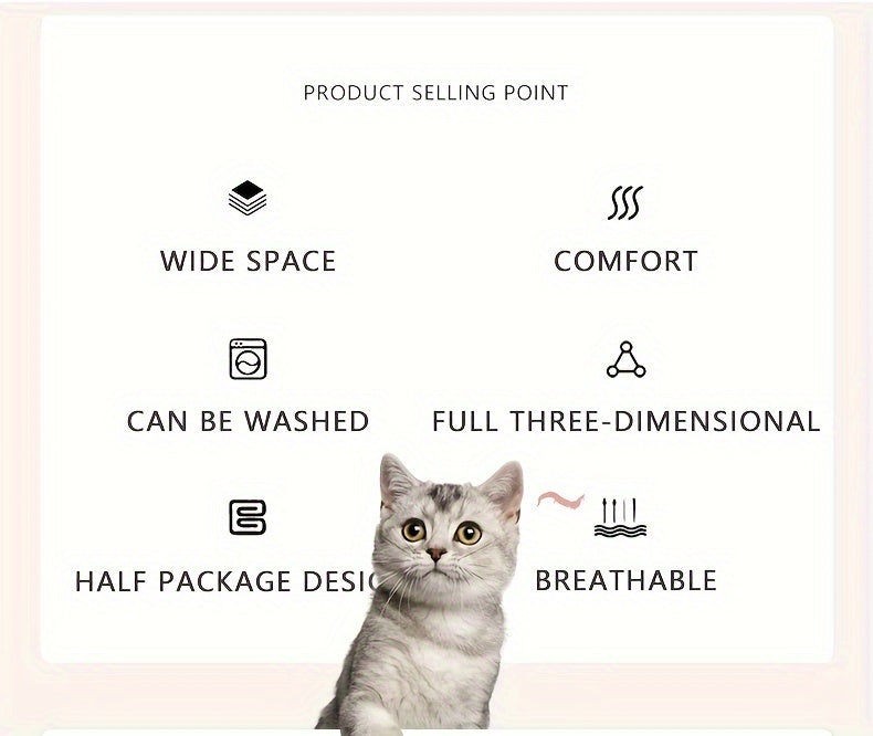 Deluxe Plush Cat Sofa Bed - Cozy, Washable Pet Couch for Small to Medium Cats and Dogs, Soft Polyester Cover