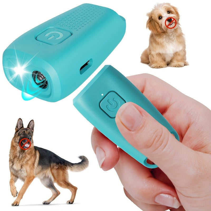 New Anti-Barking Device, Dog Barking Control System, Rechargeable Ultrasonic Dog Barking Deterrent, Suitable for Humans And Dogs, Portable for Indoor And Outdoor Use (Blue)