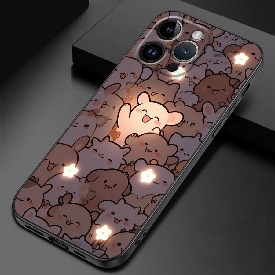 Case for Apple iPhone 16 Pro Max 11 13 15 14 Plus12 Mini Black Soft Shell Phone Cover Cartoon Cute Bear