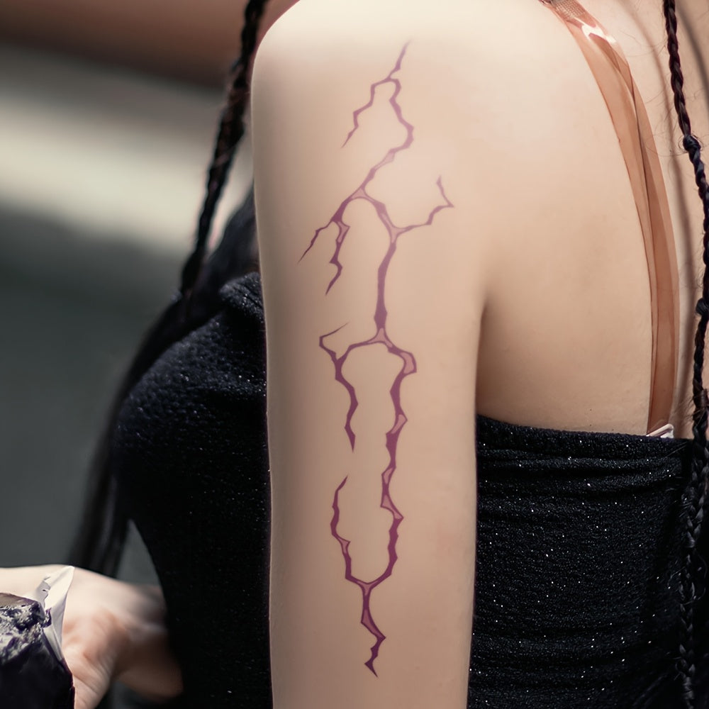 Purple Fake Vein Bloodline Pattern Tattoo Sticker for Daily Party and Festival Decoration.
