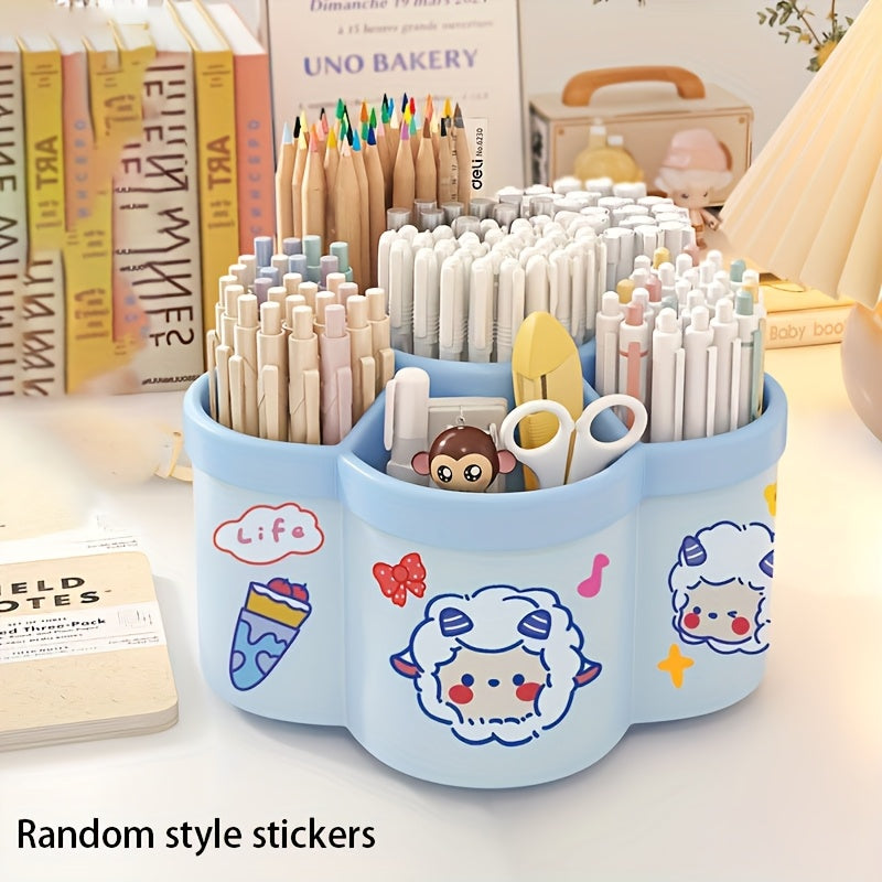 Cute Rotating Pen Holder, Large Capacity, Lightweight, Durable