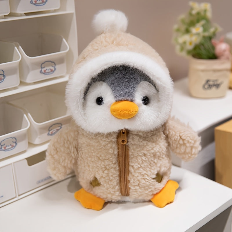 1pc Adorable Penguin Plush Toy with Hat, Soft Polyester Stuffed Animal, Perfect Christmas Gift for Kids