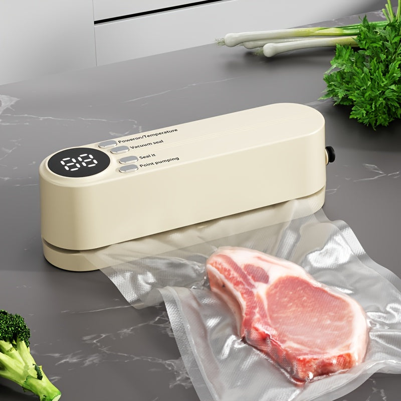 1pc Multi-Functional Automatic Food Sealer, Portable Wireless Vacuum Sealer with Snack Bag Sealing, External Suction & Inflation, Long-Term Food Preservation, Compact & Easy-to-Use Design, Ideal for Kitchen & Outdoor Picnics,