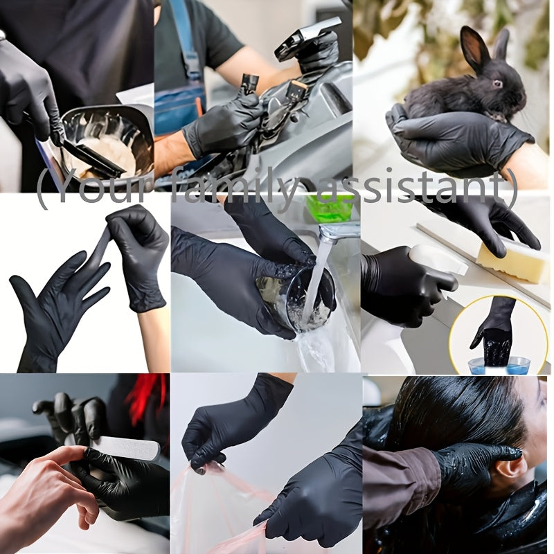 20/50/100pcs/high-quality black nitrile gloves, disposable gloves for household cleaning, disposable cleaning gloves, cleaning, suitable for kitchen, dishwashing, household cleaning, heavy-duty gloves, disposable nitrile glov