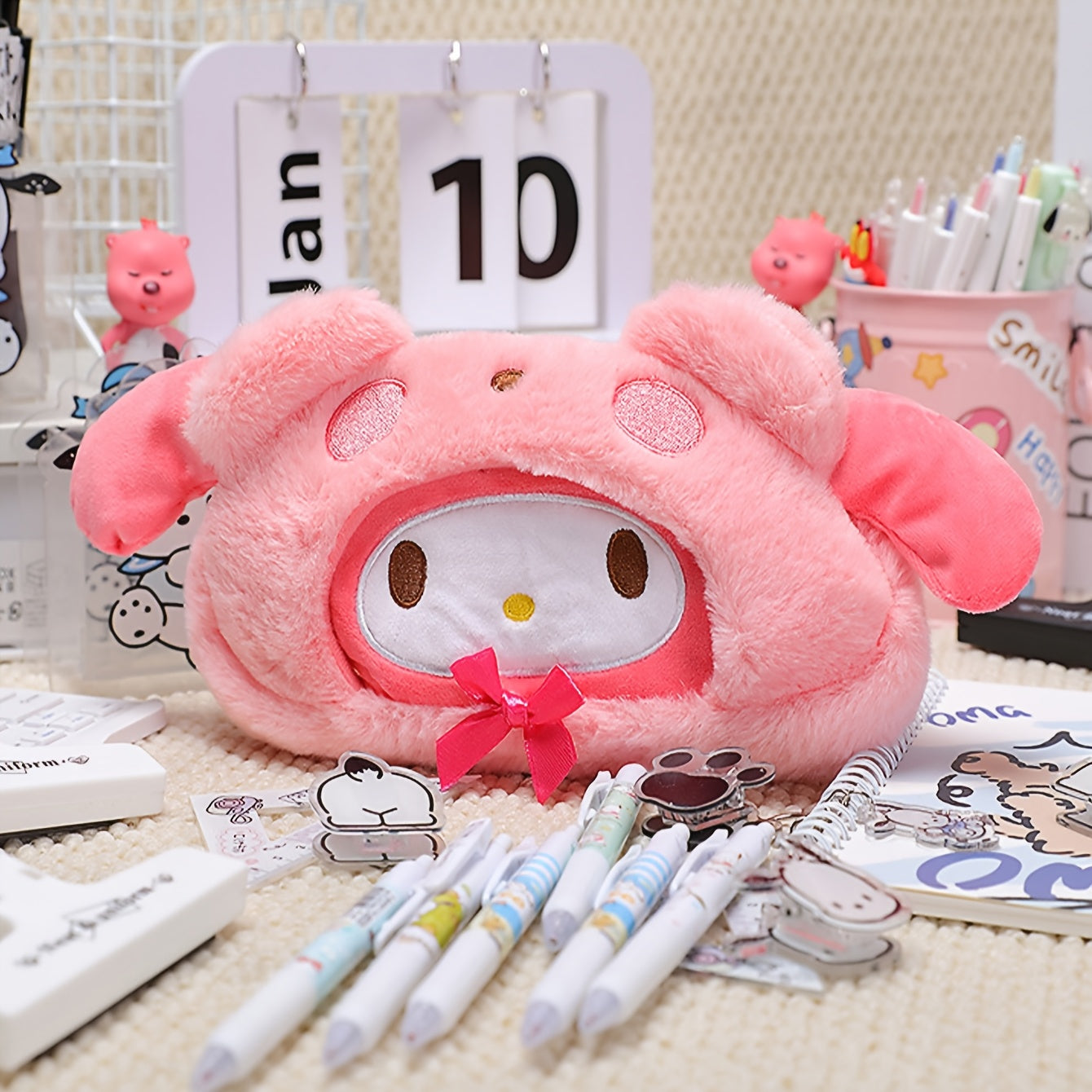 Sanrio Flannel Cartoon Dog Pen Case