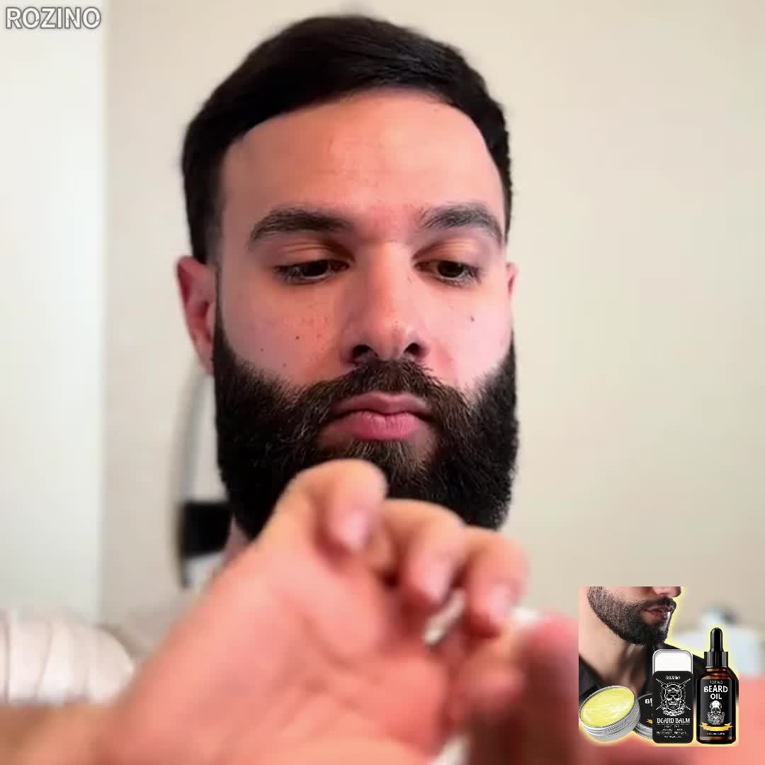 4pcs ROZINO Men'S Beard Care Set - Hypoallergenic, Non-Greasy Moisturizer with Co4pcs ROZINO Men Beard Care Set.