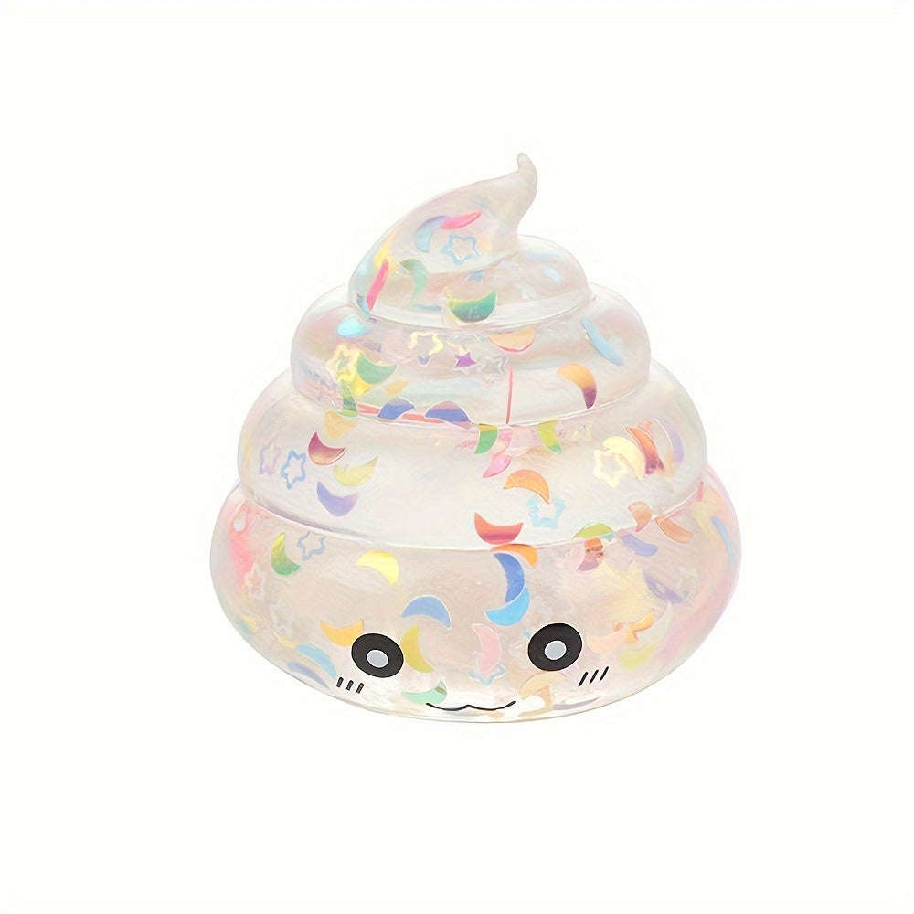 3pcs/set parody prank feces cute maltose pinch music Golden powder glitter feces pinch music squeeze toy (random color)
