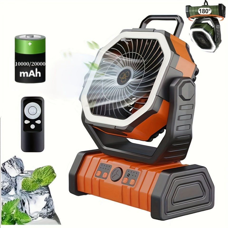 Portable Camping Fan Light – Bright, Rechargeable, Durable Cooling Companion