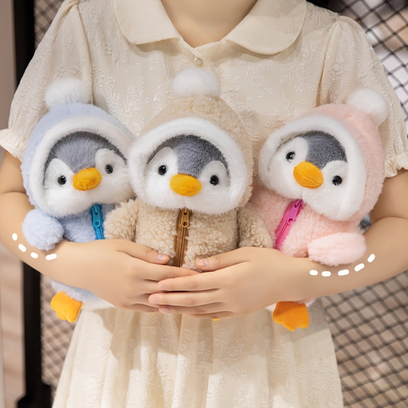 1pc Adorable Penguin Plush Toy with Hat, Soft Polyester Stuffed Animal, Perfect Christmas Gift for Kids
