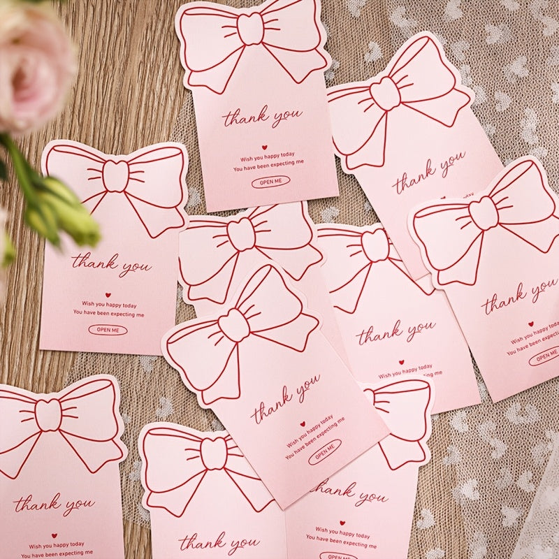 40pcs Pink Bow Thank You Stickers Pink Coquette Bow knot Self-Adhesive Seal Labels Sticker for Boxes Water Bottles Baker Goods Decor