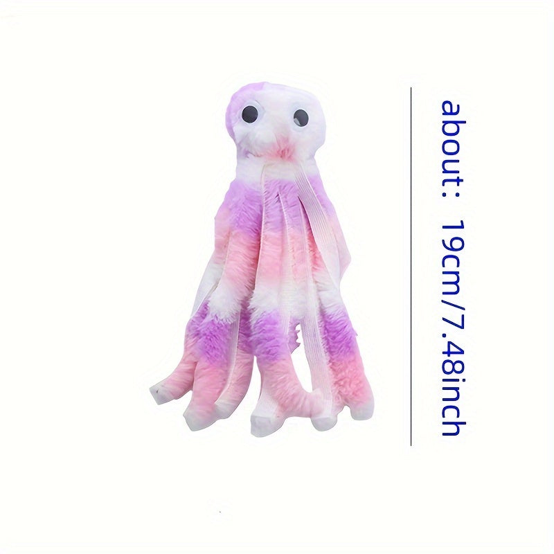 1pc Cartoon Octopus Design Cat Toy - Durable, Chewable, Interactive Plush Toy for Cats and Dogs - Fun, Colorful, Soft, and Safe Pet Supply