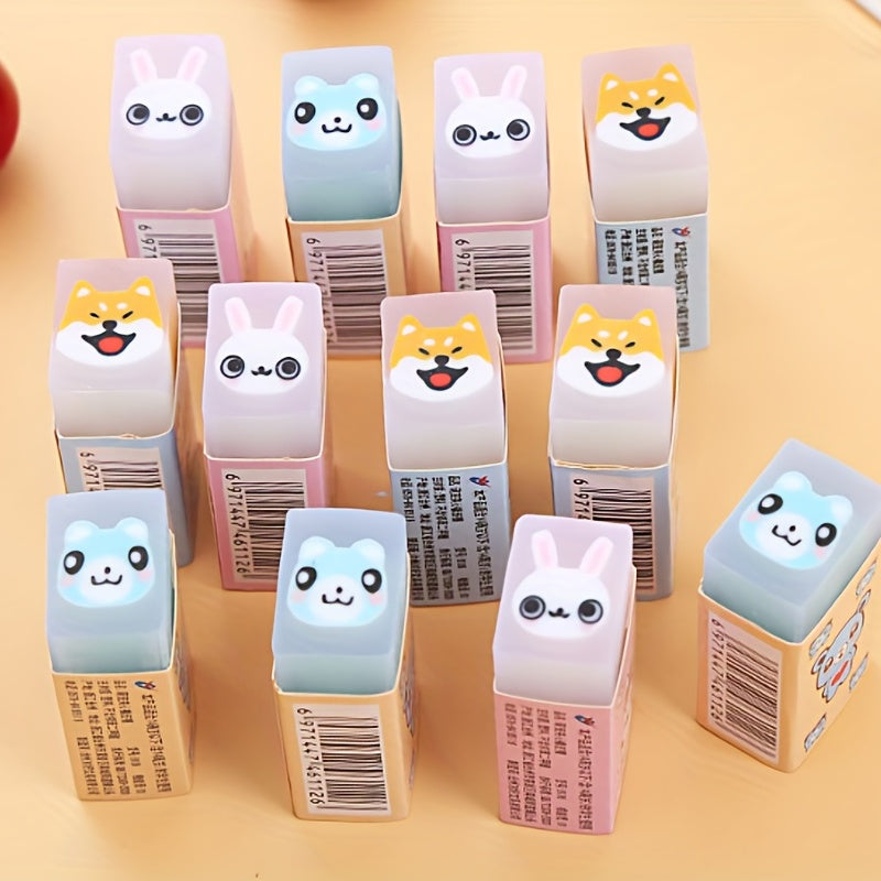 6pcs Animal Erasers For Kids, Cute Desk Pets For Classroom, Fun Back To School Gifts Supplies, Classroom Rewards Prizes, Treasure Box for Students
