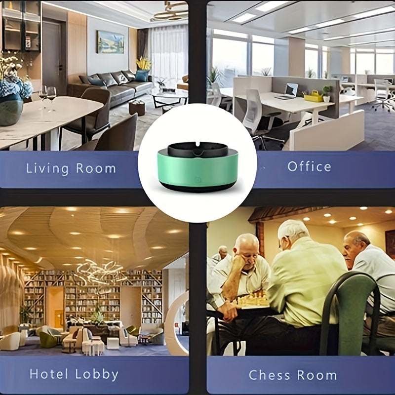 Upgraded Version of Air Purifying Ashtray, Household Smart Smoke Removal for Second-Hand Smoke, Car, Living Room, Office Smoke Artifact, Easy to Carry, Use, Convenient, Use AA Batteries to Power It, Without Batteries, 5 Impor