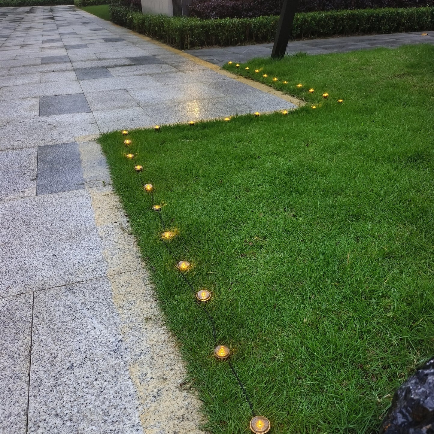 1pc, 15 lights, solar LED lawn light, outdoor guide light, ground garden decoration path light for home use, outdoor courtyard flower path light string, used in garden paths, camping, parties, Independence Day Christmas weddi