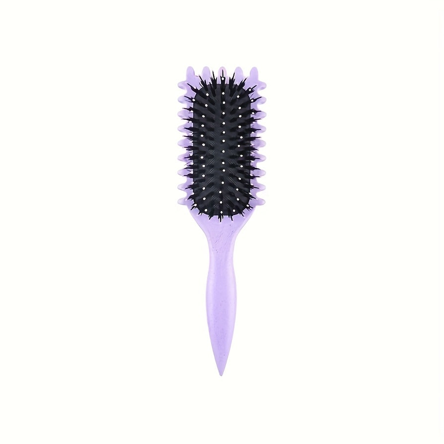 1pc Curling Brush with - for Defined Curls & Volume, Heavy-Duty ABS Handle,