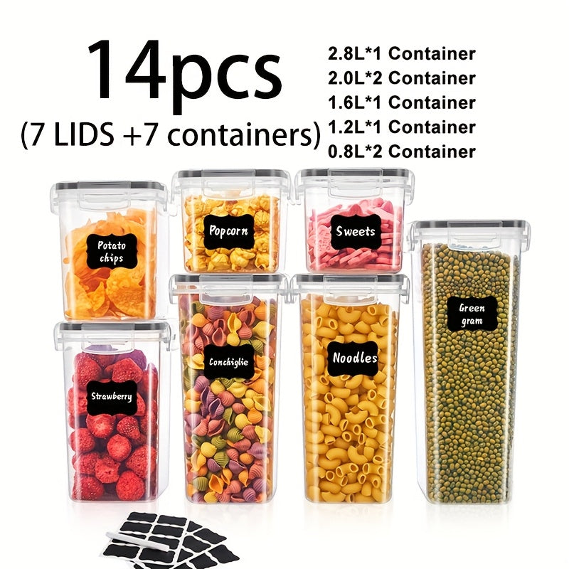 48/24/12pcs Airtight Food Storage Containers with LIDS, Perfect for Kitchen Pantry Organization And Storage Of Grains, Rice, Pasta, Tea, Nuts And Coffee Beans - Dishwasher Safe And Includes Labeled And Labeled Kitchen Items