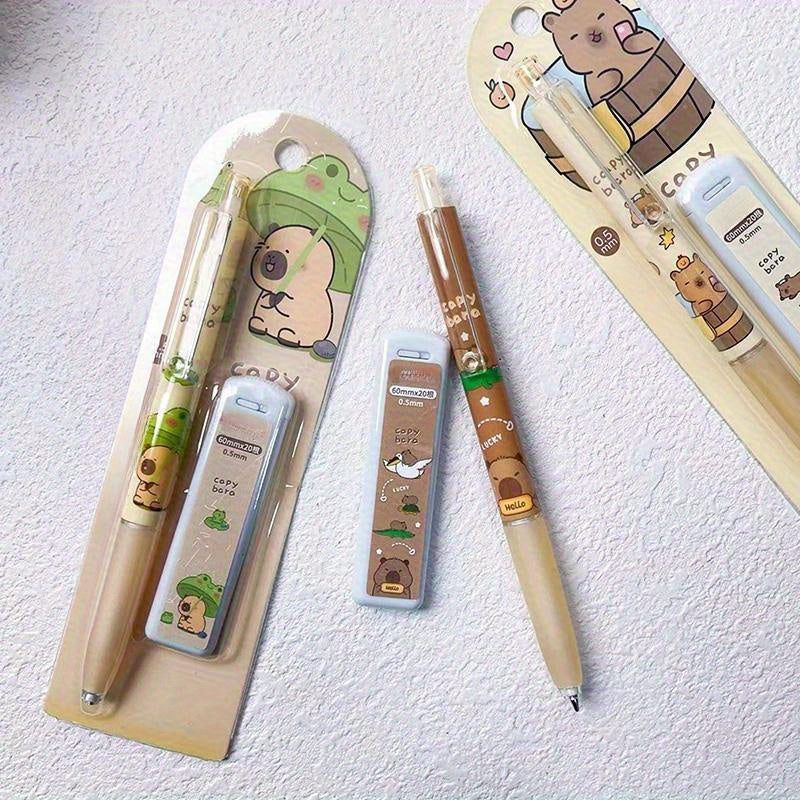 1pc Capybara Series High-Value Automatic Pencil Set, 0.5mm, Suitable for Office and School Stationery, School and Office Supplies, Back-to-School Essentials, Ideal Choice for Thanksgiving, Halloween, Christmas