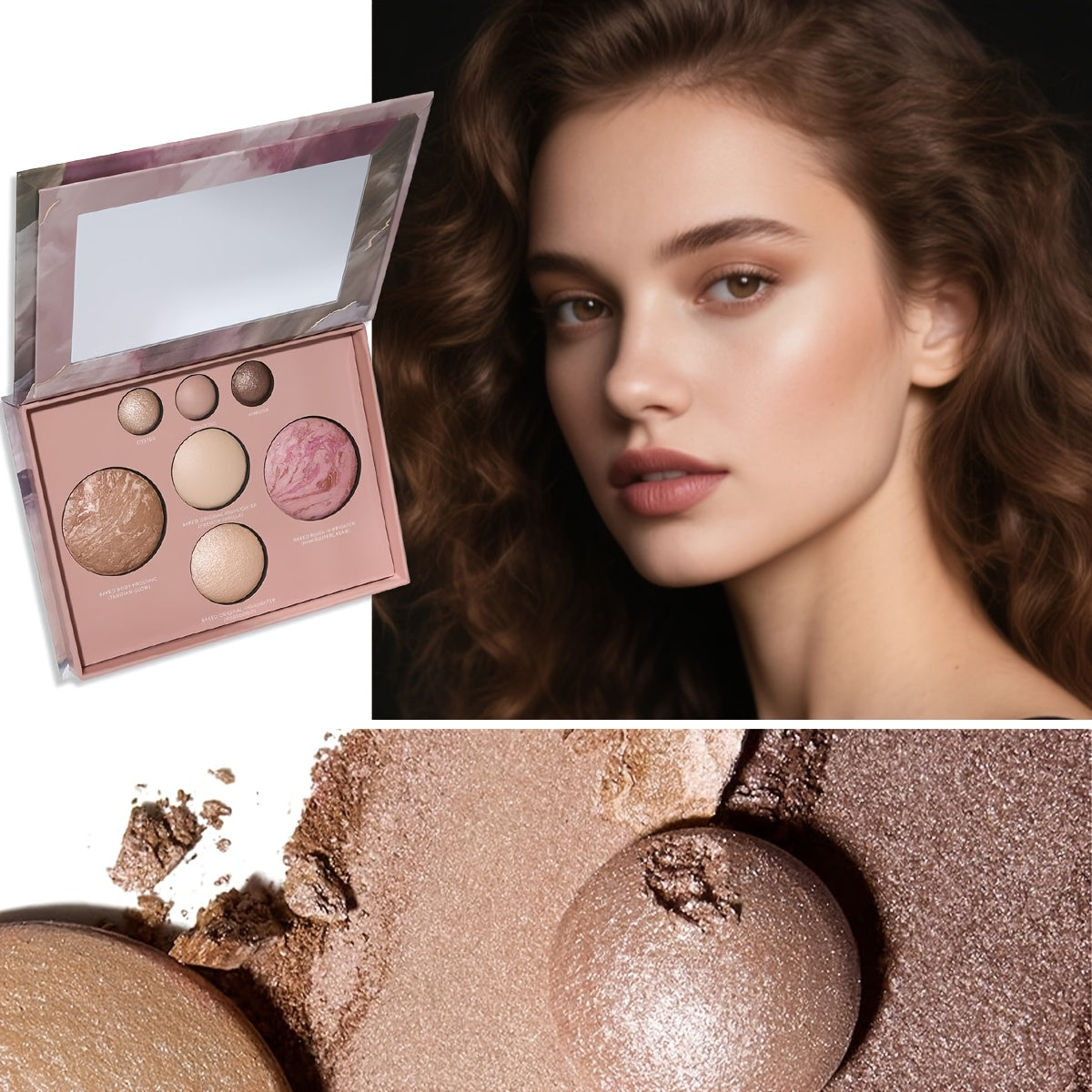 Best Baking Palette - Full Size Includes Bronze, Blush & Setting Powder Multicolour Waterproof Highlighter Concealer Smudge-Proof for Travel.