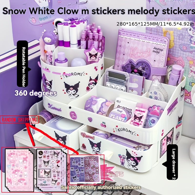 Purple & White Hello Kitty & Friends 360° Swivel Rotating Desktop Organizer