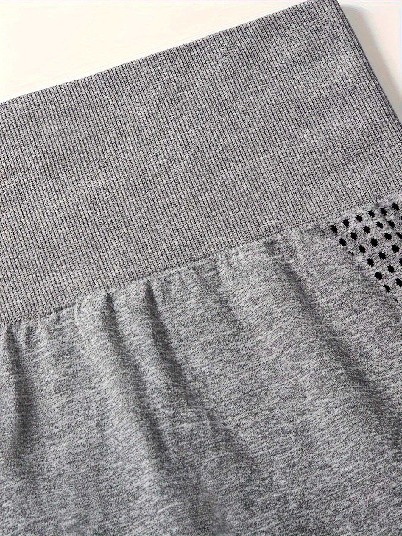 1pc Women'S High-Waisted Shorts with Perforated Design - Slimming Effect, Supports Belly and Thighs, No Padding, Fashionable Gray Shorts for Fitness and Casual Wear, Casual Wear Shorts|Fashionable Shorts|Comfortable Fit, High