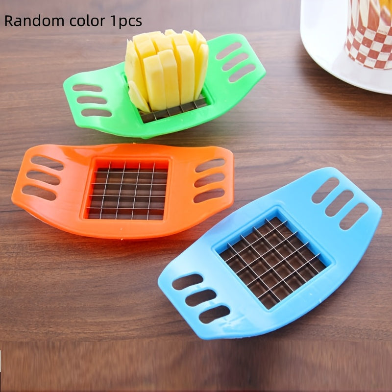 1pc Durable EasySlice Multipurpose Kitchen Slicer - Manual PVC Fruit & Vegetable Dicer, Handheld Potato Cutter for French Fries & Salad Prep, Ideal for Home & Restaurant