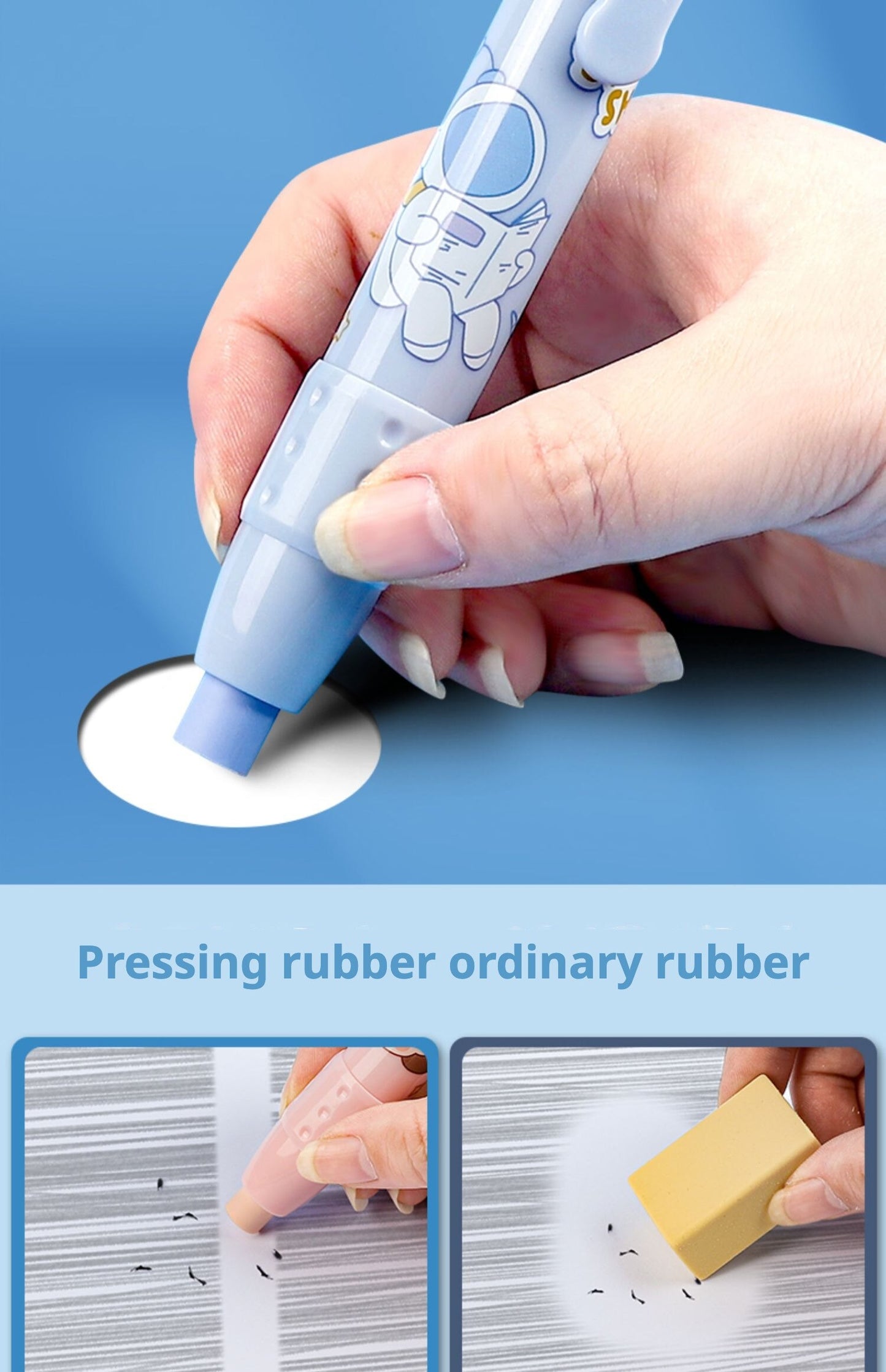 4pcs No Crumbs Retractable Pushable Eraser: Creative Design for Students & Office Use