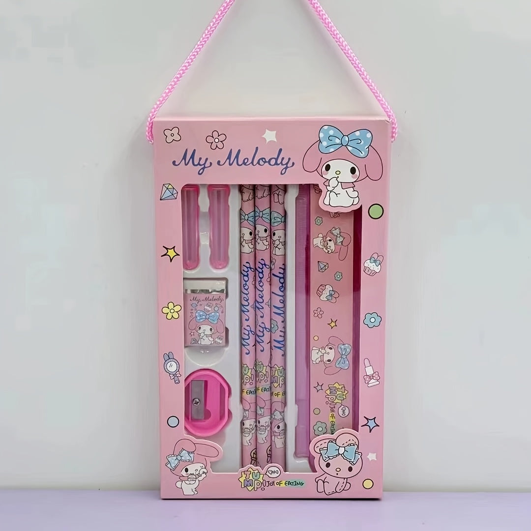 Hellokitty Melody Kuromi Cinnamoroll School Supplies Pencil Eraser Ruler | Christmas Gifts