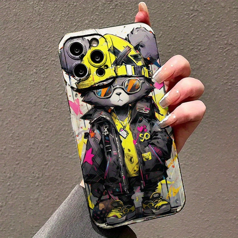 Compatible with iPhone 11/12/13/14/12 Pro Max/11 Pro/14 Pro/15/XS Max/X/XR/7/8/8 Plus Phones - Durable TPU Bear Graphic Protective Case with Shock-Absorbing Design - Unique Gift for Birthday, Girlfriend, Boyfriend