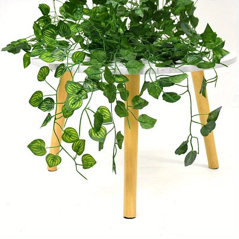 5pcs Evergreen Artificial Ivy Leaf Garlands - 3D Faux Green Vine Hanging Decor, Durable Plastic Plant Wreath for Indoor/Outdoor, Home Garden, Wedding, Bridal Shower, Housewarming - No Electricity Needed, Outdoor Greenery | Ve
