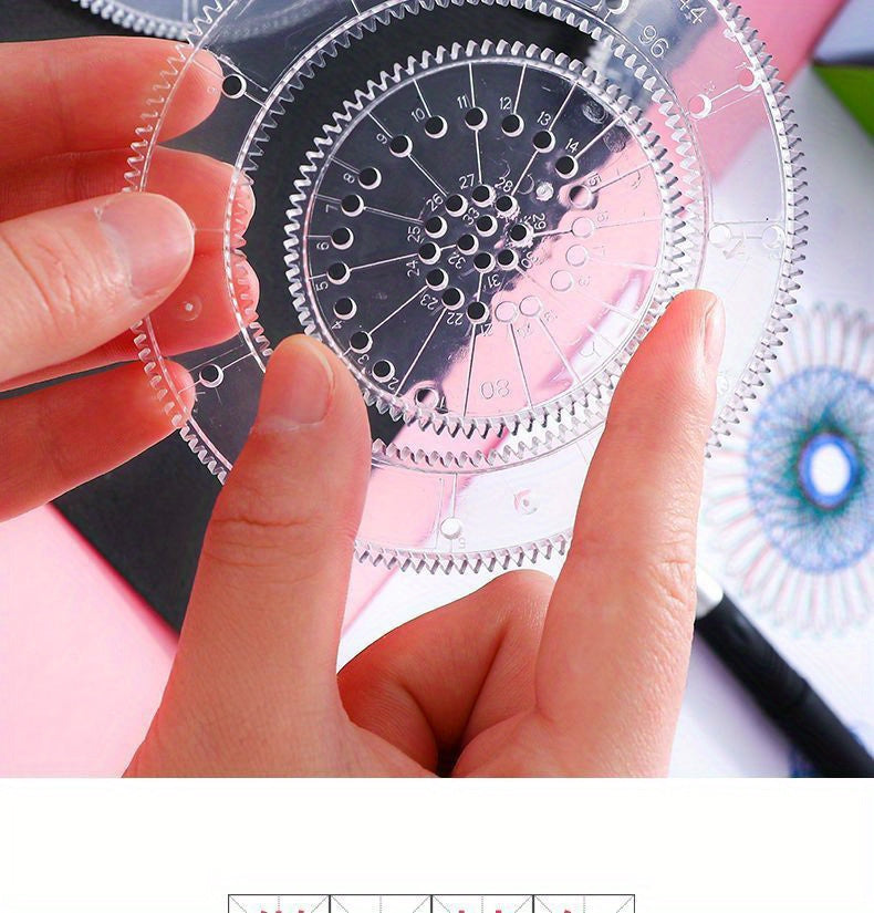 22pcs/set Multifunctional Geometric Drawing Ruler