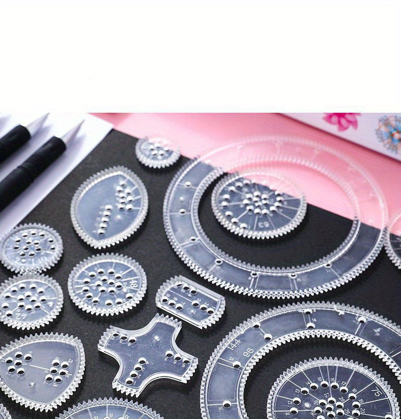 22pcs/set Multifunctional Geometric Drawing Ruler