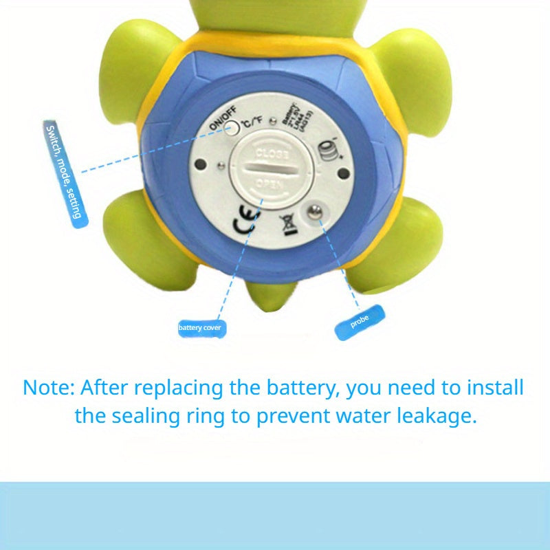 1pc 3-in-1 High-Precision Smart Turtle Bath Water Temperature Monitor with Automatic Water Detection, Infrared Thermometer, Safe Plastic Material for Room and Pool Use
