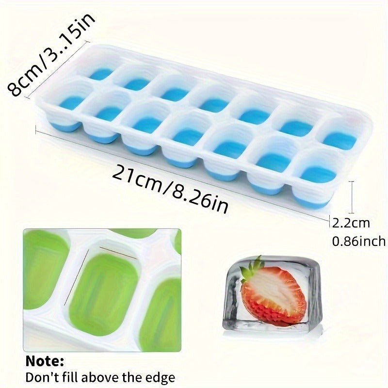 4pcs Silicone Ice Cube Mold Set - Stackable, Covered, Multifunctional for Cocktails & Whiskey, Essential Kitchen Utensils
