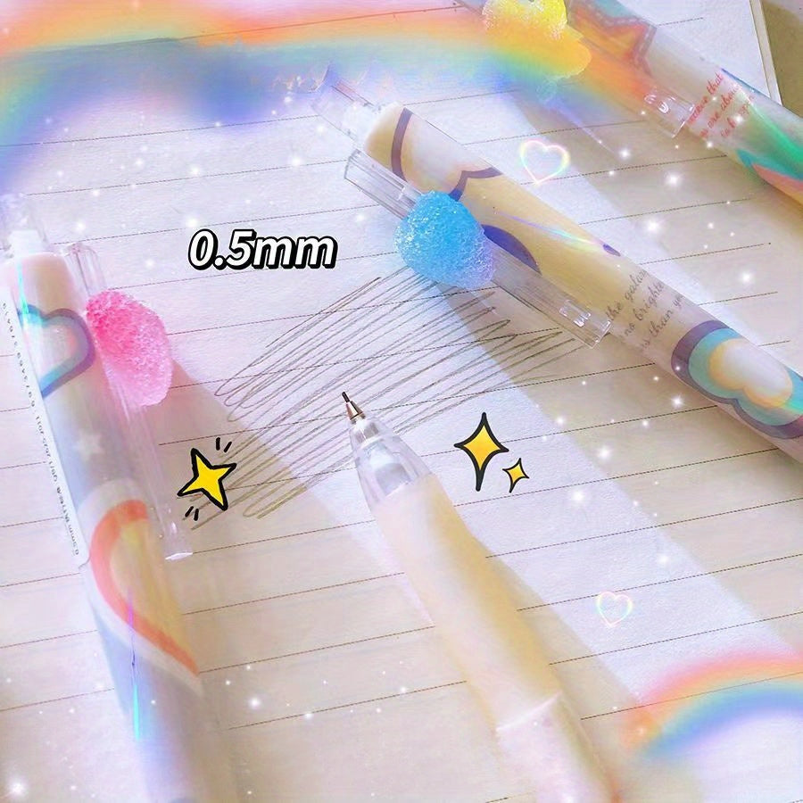 1pc Kawaii Mechanical Pencil Set 0.5mm HB - Press-To-Activate Plastic Writing Tool for Ages 14+, School Stationery Supplies