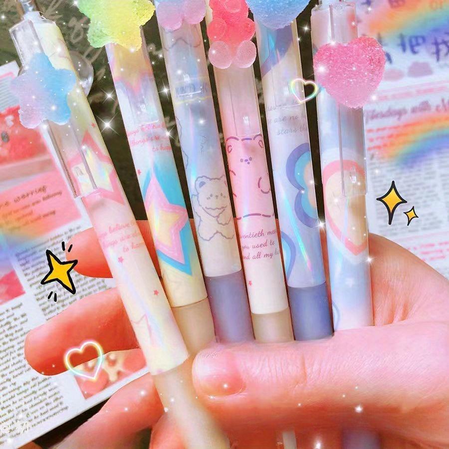 1pc Kawaii Mechanical Pencil Set 0.5mm HB - Press-To-Activate Plastic Writing Tool for Ages 14+, School Stationery Supplies