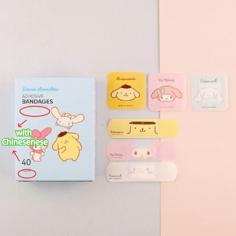 40 Pcs Breathable Cute Kawaii Waterproof Bandage Stickers for Wound Care & First Aid