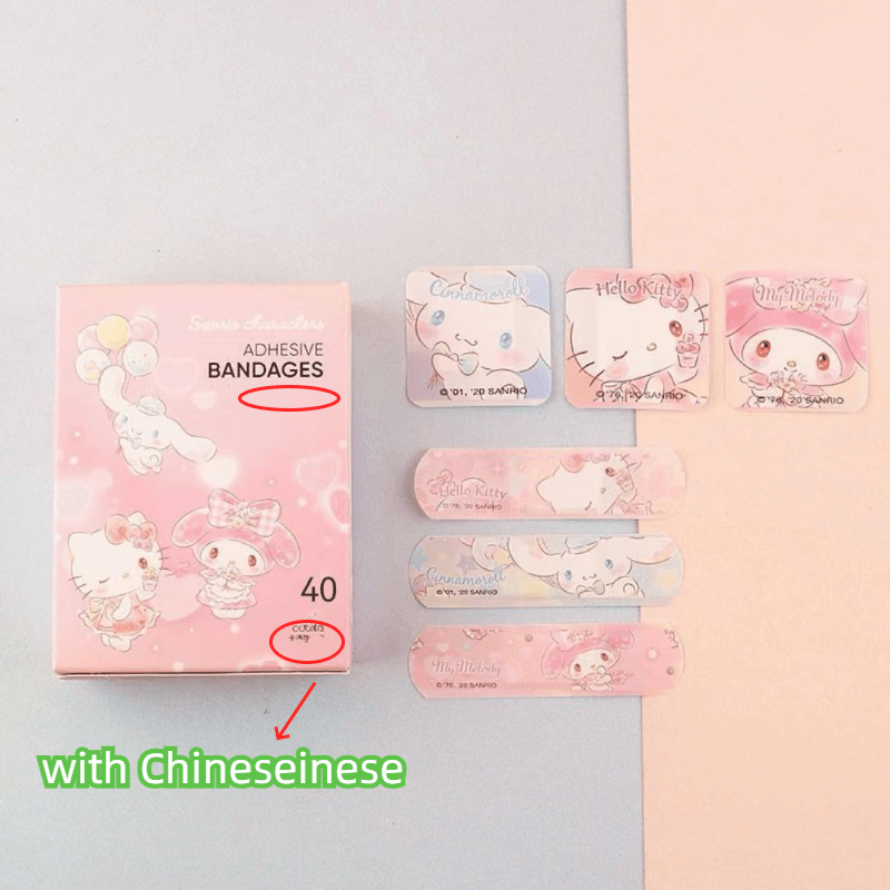 40 Pcs Breathable Cute Kawaii Waterproof Bandage Stickers for Wound Care & First Aid
