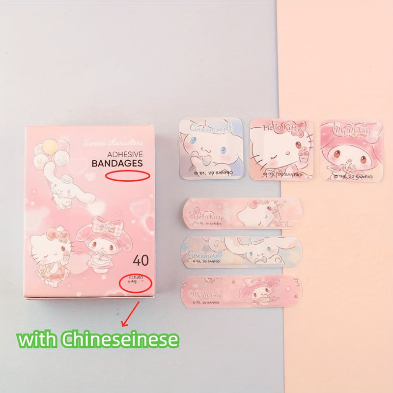 40 Pcs Breathable Cute Kawaii Waterproof Bandage Stickers for Wound Care & First Aid