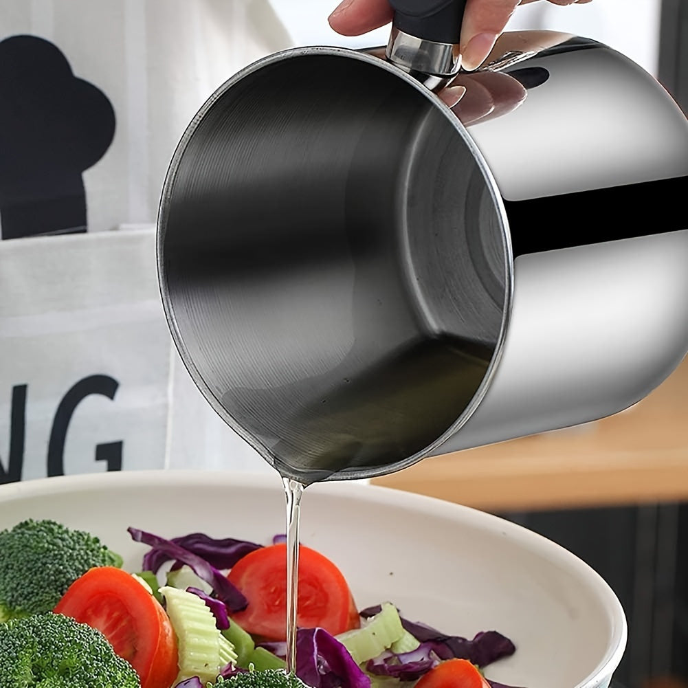 1pc Stainless Steel Kitchen Storage Container with Strainer, 1.8L/60oz - Easy-Grip Handle for Cooking Oil & Grease Separation - Ideal for Home, Hotels, Restaurants