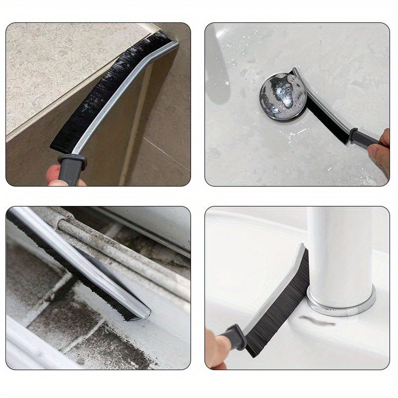 Multi-Functional Long Handle Cleaning Brush for Bathroom, Toilet, Kitchen - No Power Needed, Versatile Gap and Crevice Scrubbing Tool for Home Use