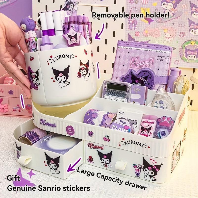 Purple & White Hello Kitty & Friends 360° Swivel Rotating Desktop Organizer